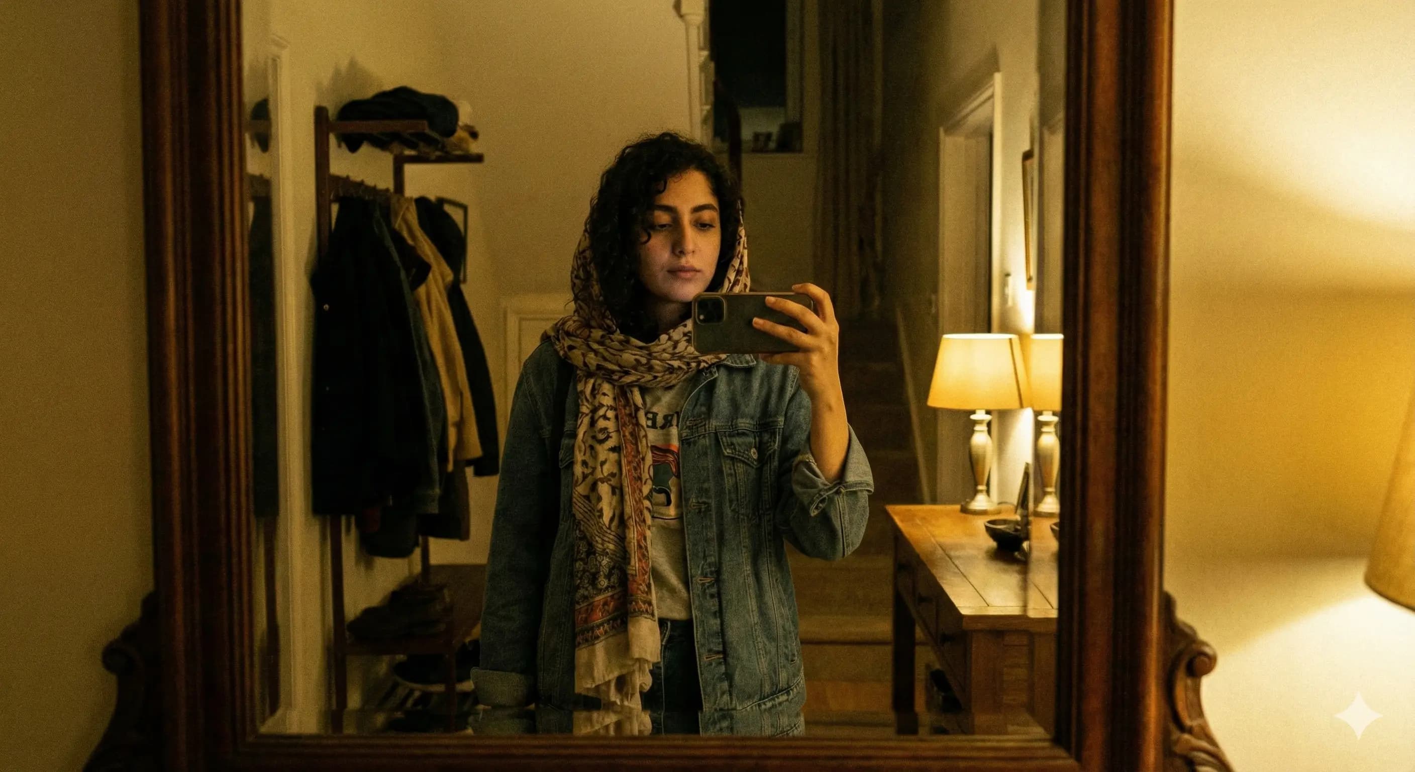 عکس سلفی معمولی موبایل قبل از تبدیل به پرتره حرفه‌ای